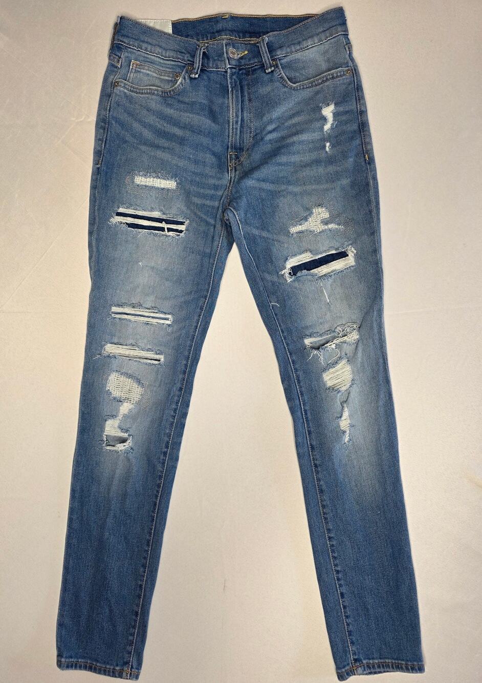 H&M &Denim Distressed Skinny Patchwork Jeans Size 30